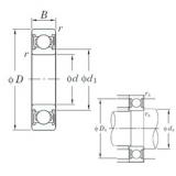 25 mm x 62 mm x 17 mm  KOYO 6305 2RD C3 Cojinetes de bolas profundas